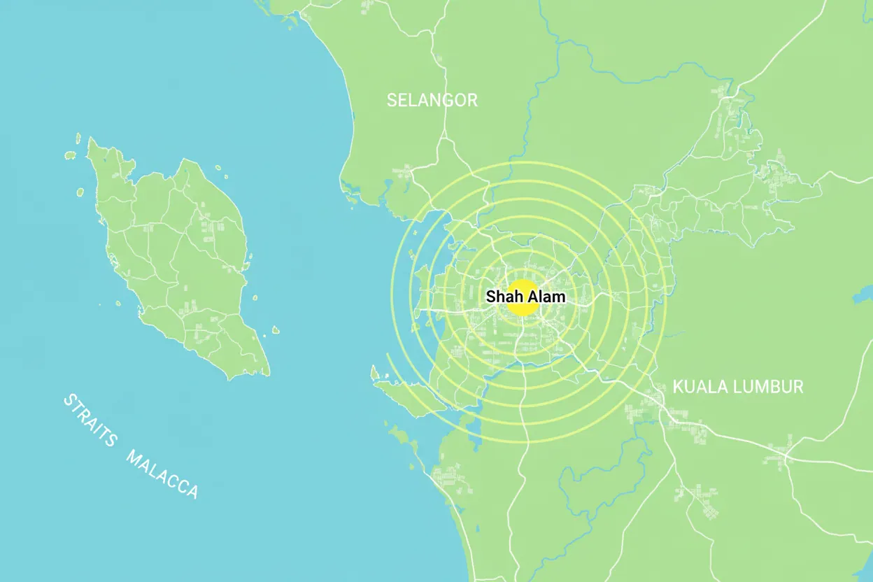 Service area map illustration