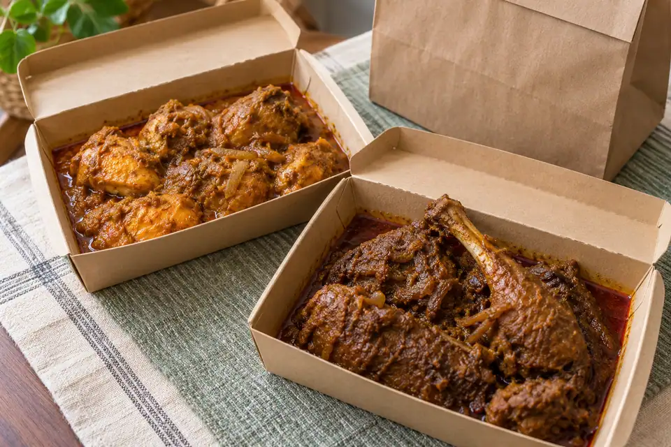 Illustrative Chicken Bhuna, Duck Bhuna serving arrangement