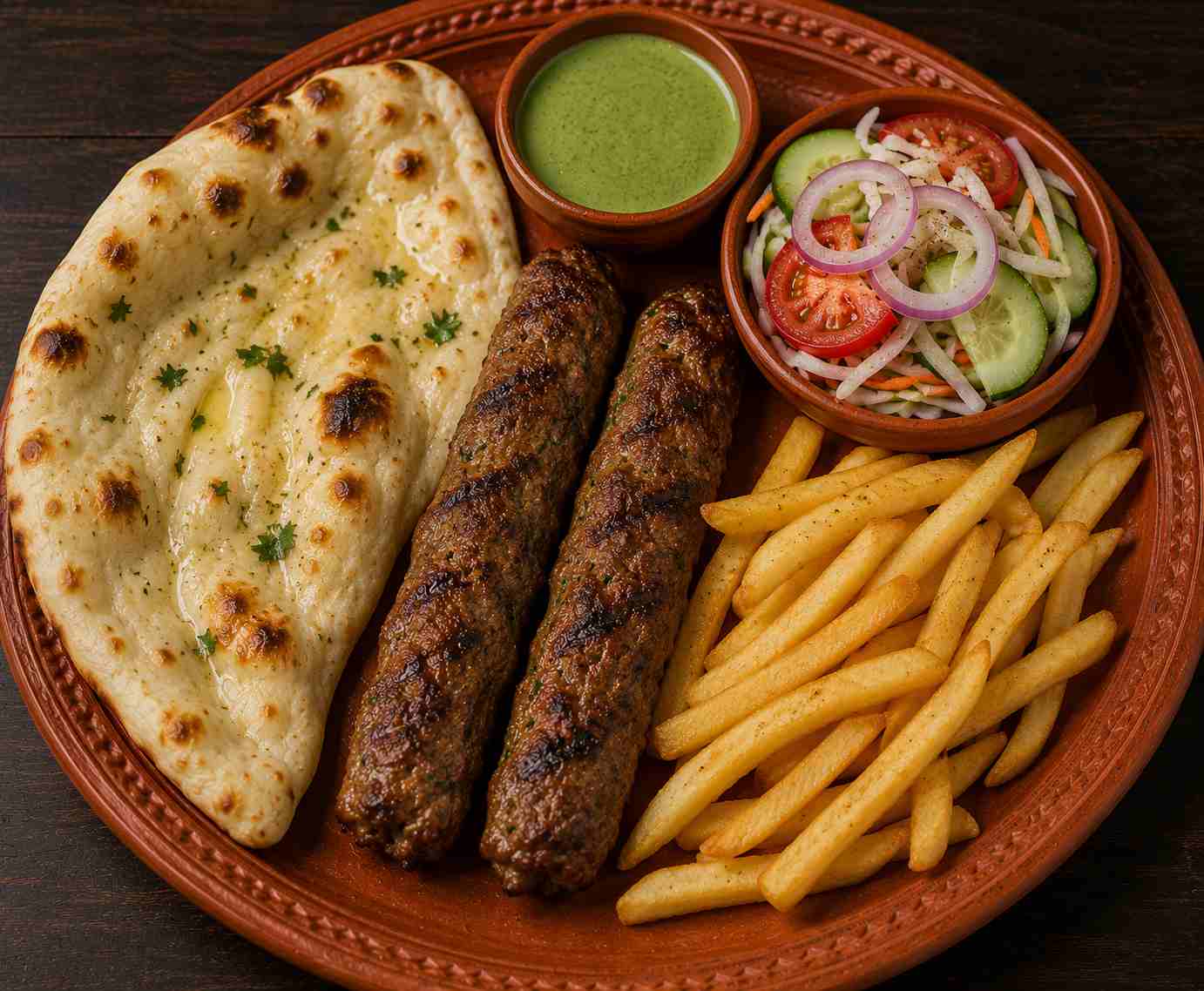 beef seekh kebab platter Bangladeshi food Malaysia