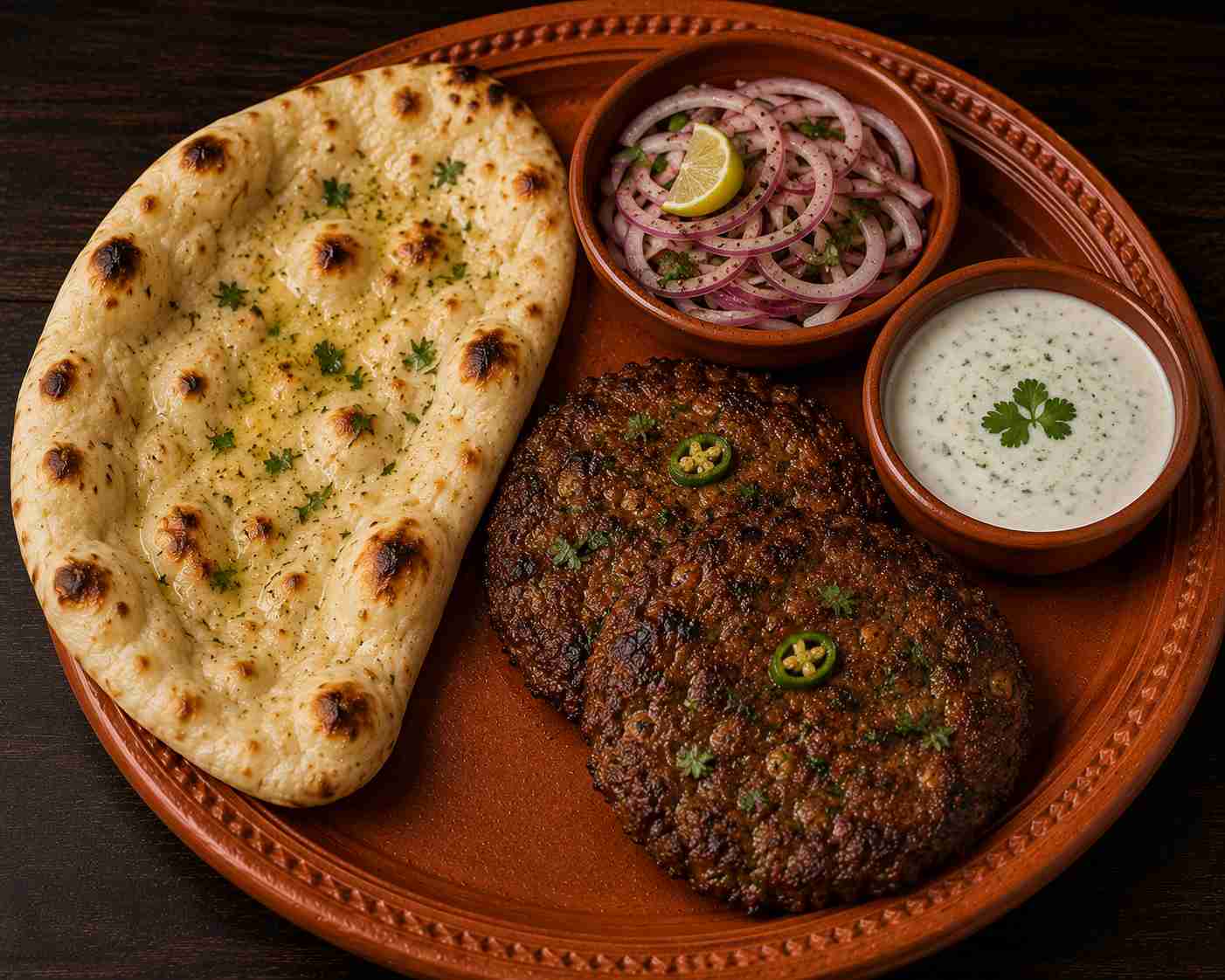 chapli kebab set Bangladeshi food Malaysia